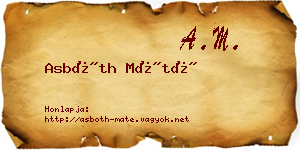 Asbóth Máté névjegykártya