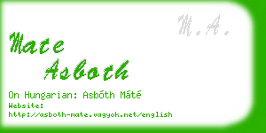mate asboth business card